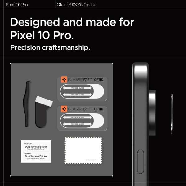 Spigen Glass tR EZ Fit Optik 2 Pack for Google Pixel 10 Pro Crystal Clear