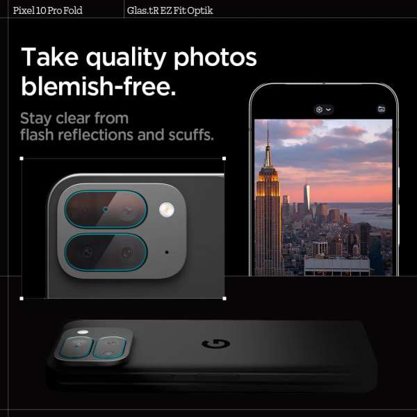 Spigen Glass tR EZ Fit Optik 2 Pack for Google Pixel 10 Pro Fold Crystal Clear