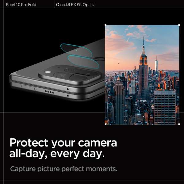 Spigen Glass tR EZ Fit Optik 2 Pack for Google Pixel 10 Pro Fold Crystal Clear