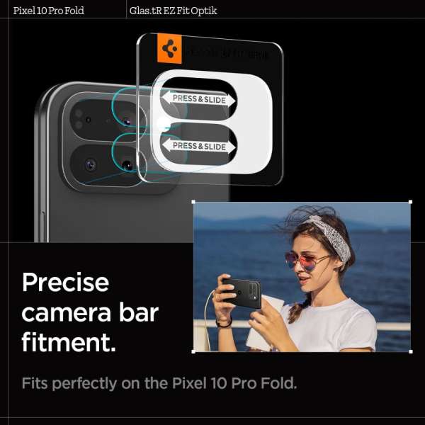 Spigen Glass tR EZ Fit Optik 2 Pack for Google Pixel 10 Pro Fold Crystal Clear