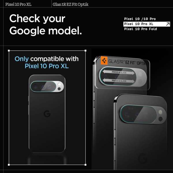 Spigen Glass tR EZ Fit Optik 2 Pack for Google Pixel 10 Pro XL Crystal Clear
