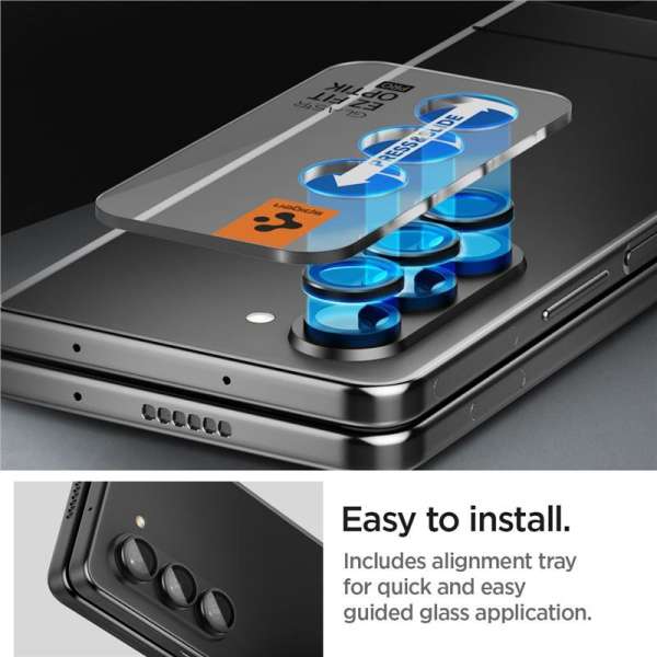 Spigen Glass tR EZ Fit Optik Pro 2 Pack, black - Samsung Galaxy Z Fold5