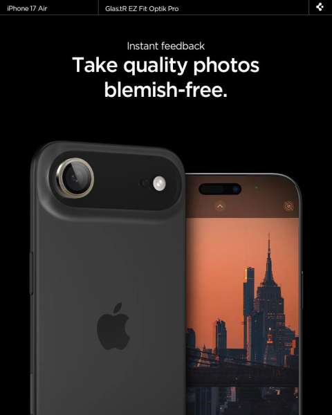 Spigen Glass tR EZ Fit Optik Pro 2 Pack for iPhone Air Gold