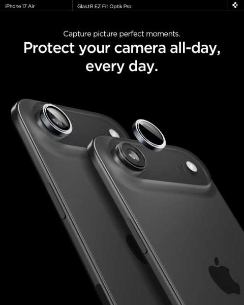 Spigen Glass tR EZ Fit Optik Pro 2 Pack for iPhone Air Gray