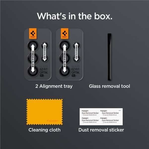 Spigen Glass tR EZ Fit Optik Pro 2 Pack for Samsung Galaxy S24 Ultra Black