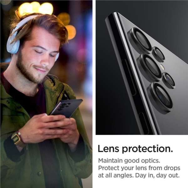 Spigen Glass tR EZ Fit Optik Pro 2 Pack for Samsung Galaxy S24 Ultra Black