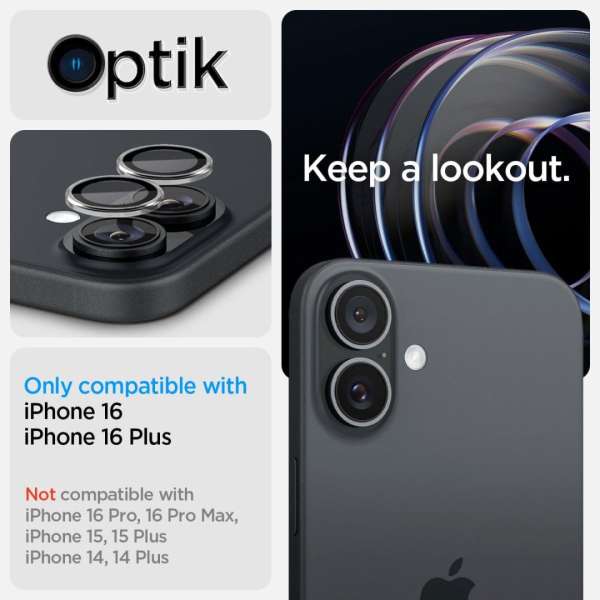 Spigen Glass tR EZ Fit Optik Pro 2 Pack iPhone 16/16 Plus Crystal Clear