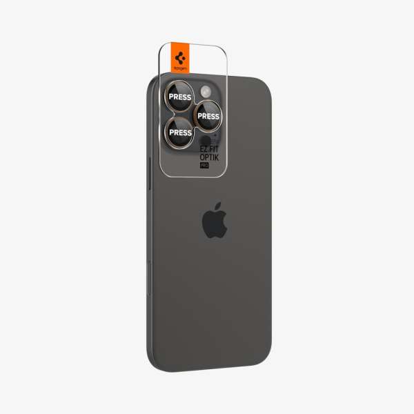 Spigen Glass tR EZ Fit Optik Pro 2 Pack iPhone 16 Pro/Pro Max Desert Titanium