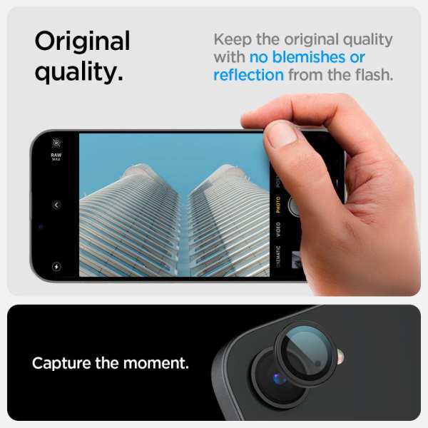 Spigen Glass tR EZ Fit Optik Pro 2 Pack iPhone 16e Black