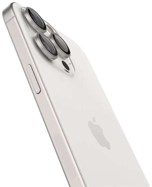 Spigen Glass tR EZ Fit Optik Pro 2 Pack white titanium for iPhone 15 Pro/15 Pro Max