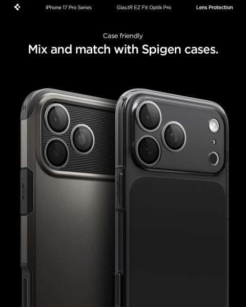 Spigen Glass tR EZ Fit Optik Pro for iPhone 17/16/15/14 Pro / 17/16/15/14 Pro Max 2 Pack Gray