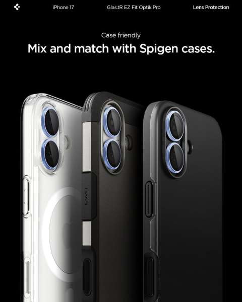 Spigen Glass tR EZ Fit Optik Pro for iPhone 17 2 Pack Blue