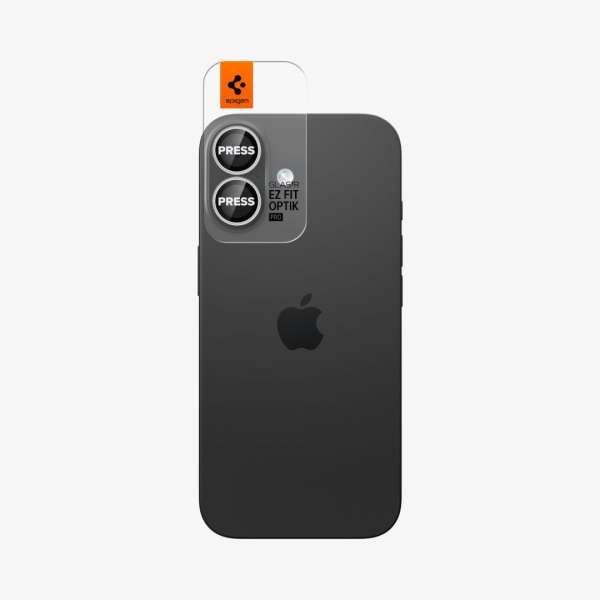 Spigen Glass tR EZ Fit Optik Pro for iPhone 17 2 Pack Silver