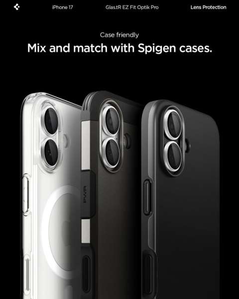 Spigen Glass tR EZ Fit Optik Pro for iPhone 17 2 Pack Silver