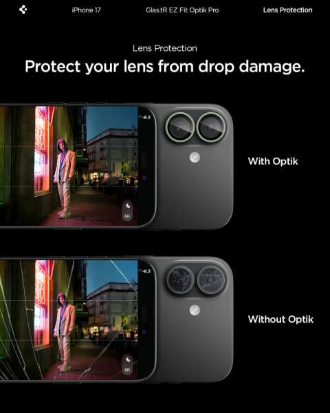 Spigen Glass tR EZ Fit Optik Pro for iPhone 17 2Pack Green