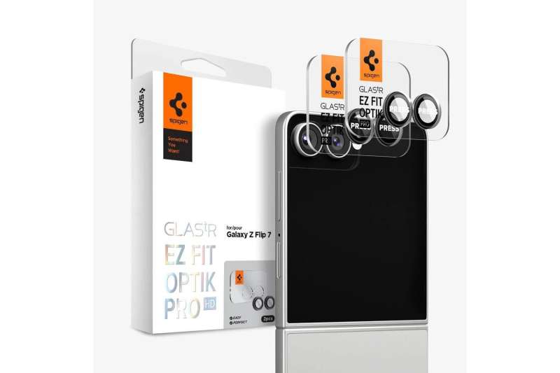Spigen Glass tR EZ Fit Optik Pro HD 2 Pack for Samsung Galaxy Z Flip7 Black