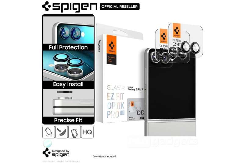 Spigen Glass tR EZ Fit Optik Pro HD 2 Pack for Samsung Galaxy Z Flip7 Black
