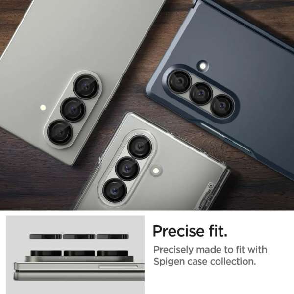 Spigen Glass tR EZ Fit Optik Pro HD 2 Pack for Samsung Galaxy Z Fold7 Black