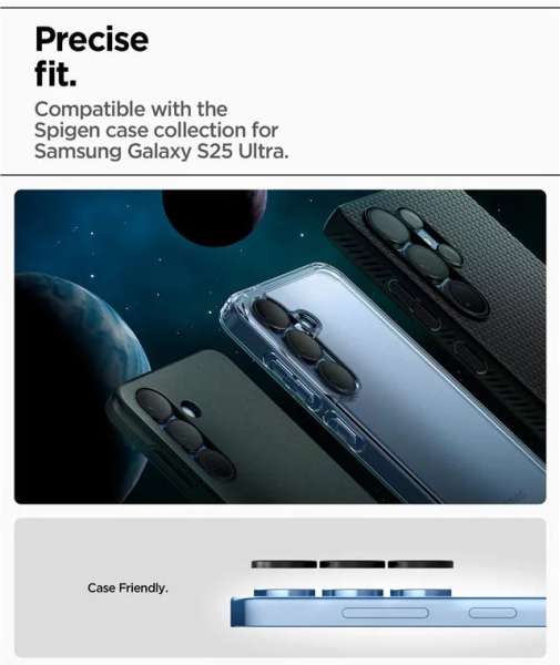 Spigen Glass tR EZ Fit Optik Pro HD 2 Pack Samsung Galaxy S25 Ultra Black