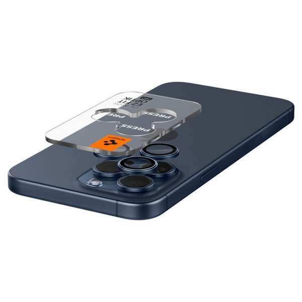 Spigen Glass tR EZ Fit Optik Pro iPhone 15 Pro/15 Pro Max 2 Pack Blue titanium