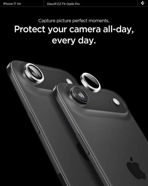 Spigen Glass tR EZ Fit Optik Pro Lens Protector for iPhone Air 2 Pack Silver