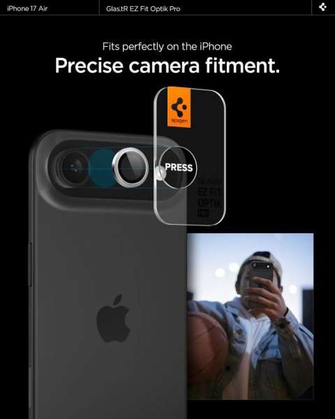 Spigen Glass tR EZ Fit Optik Pro Lens Protector for iPhone Air 2 Pack Silver