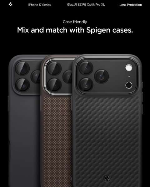 Spigen Glass tR EZ Fit Optik Pro XL for iPhone 17 Pro Max 1 Pack Black