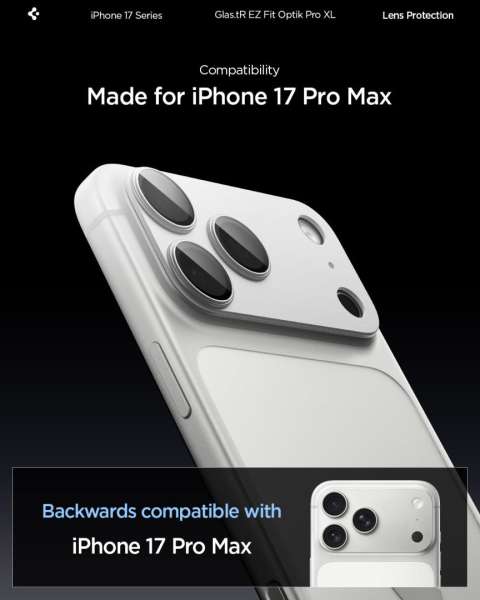 Spigen Glass tR EZ Fit Optik Pro XL for iPhone 17 Pro Max 1 Pack Silver