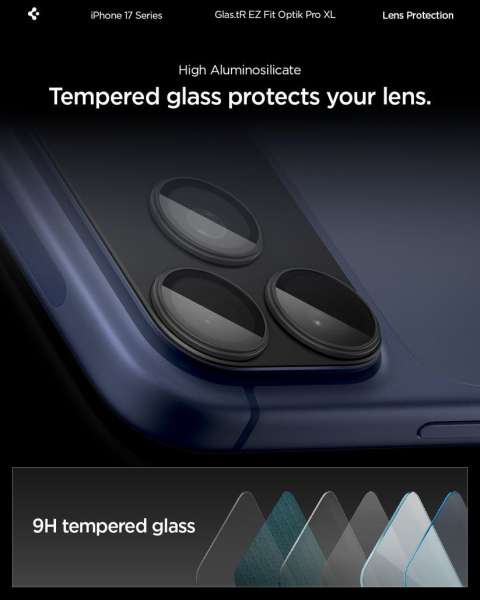 Spigen Glass tR EZ Fit Optik Pro XL for iPhone 17 Pro Max 1Pack Blue