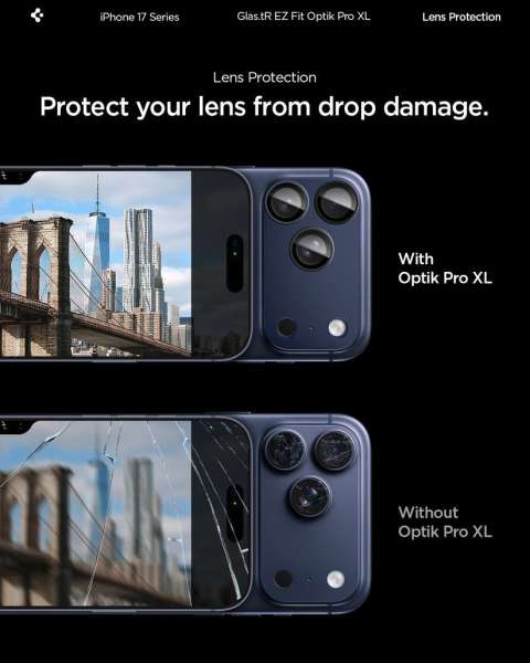 Spigen Glass tR EZ Fit Optik Pro XL for iPhone 17 Pro Max 1Pack Blue
