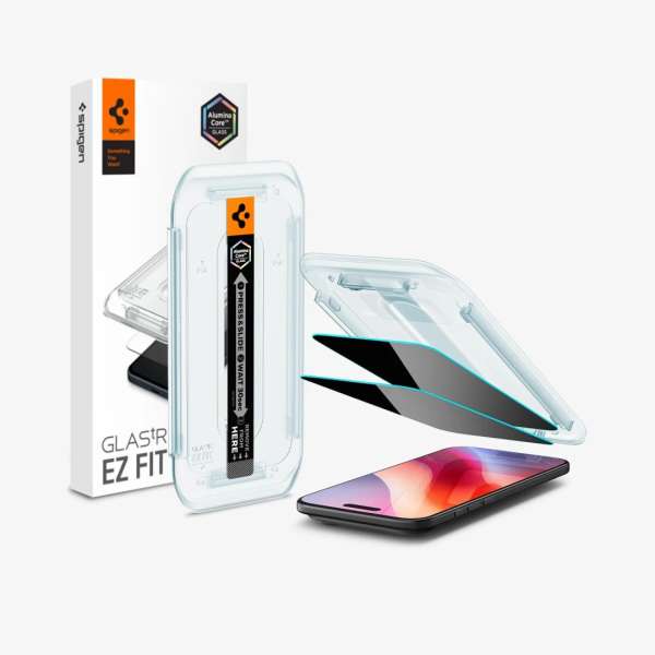 Spigen Glass tR EZ Fit (Privacy) for iPhone Air 2 Pack Transparency