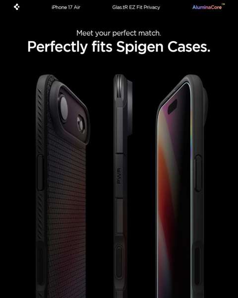 Spigen Glass tR EZ Fit (Privacy) for iPhone Air 2 Pack Transparency