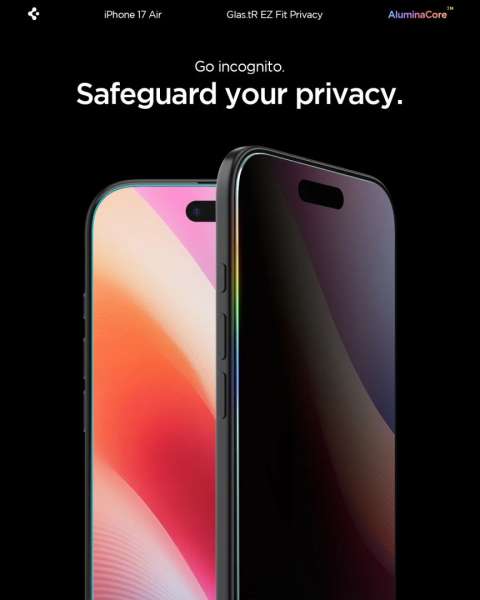 Spigen Glass tR EZ Fit (Privacy) for iPhone Air 2 Pack Transparency