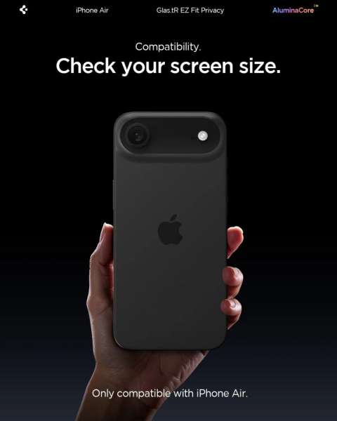 Spigen Glass tR EZ Fit (Privacy) for iPhone Air 2 Pack Transparency