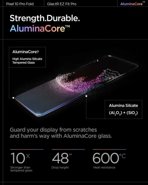 Spigen Glass tR EZ Fit Pro 2 Pack for Google Pixel 10 Pro Fold Transparency