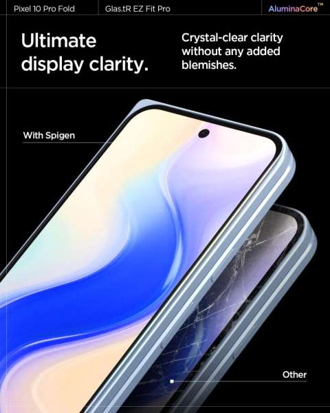 Spigen Glass tR EZ Fit Pro 2 Pack for Google Pixel 10 Pro Fold Transparency