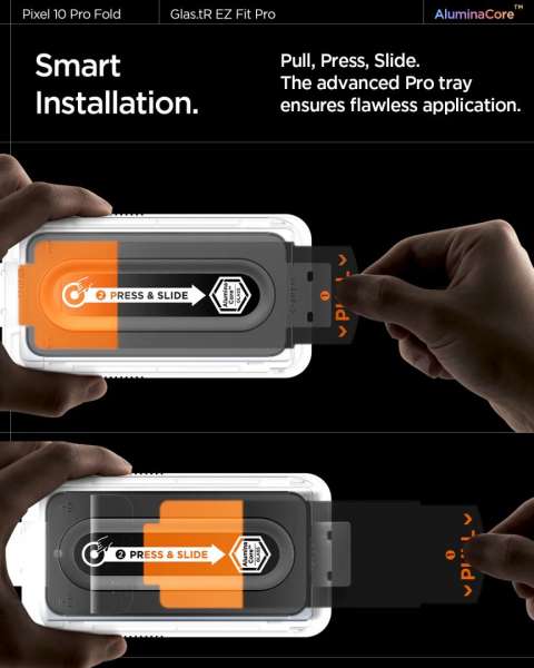 Spigen Glass tR EZ Fit Pro 2 Pack for Google Pixel 10 Pro Fold Transparency