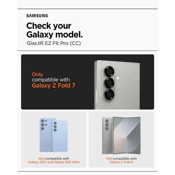 Spigen Glass tR EZ Fit Pro HD 1 Pack for Samsung Galaxy Z Fold7