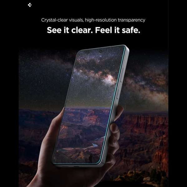 Spigen Glass tR EZ Fit Pro HD 2 Pack for Samsung Galaxy S26+ Transparent