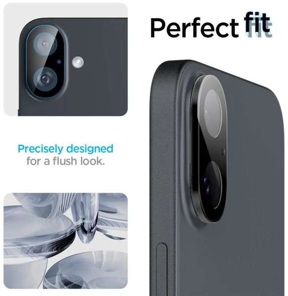 Spigen Glass tR Optik 2 Pack iPhone 16/16 Plus Black
