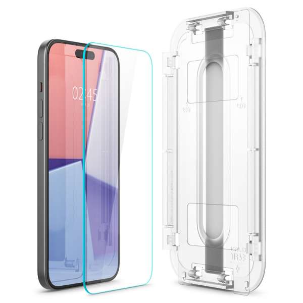 Spigen iPhone 15 Plus Screen Protector EZ FIT GLAS.tR Transparency (2 Pack)