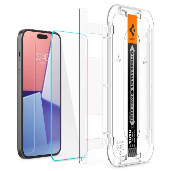 Spigen iPhone 15 Plus Screen Protector EZ FIT GLAS.tR Transparency (2 Pack)