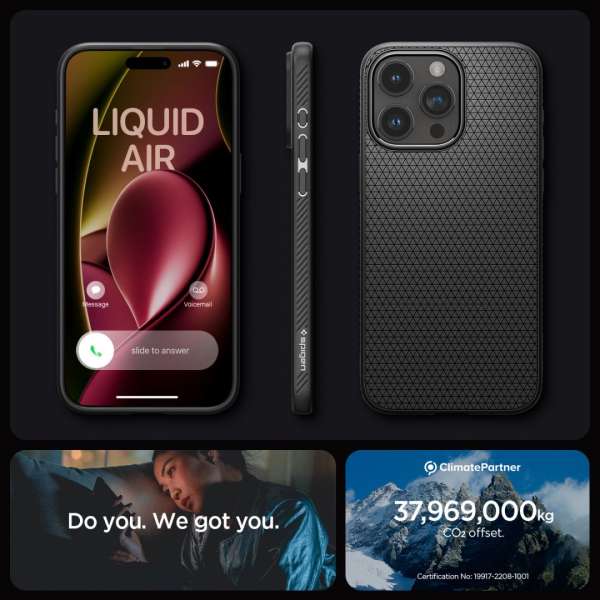 Spigen iPhone 15 Pro Case Liquid Air Matte Black