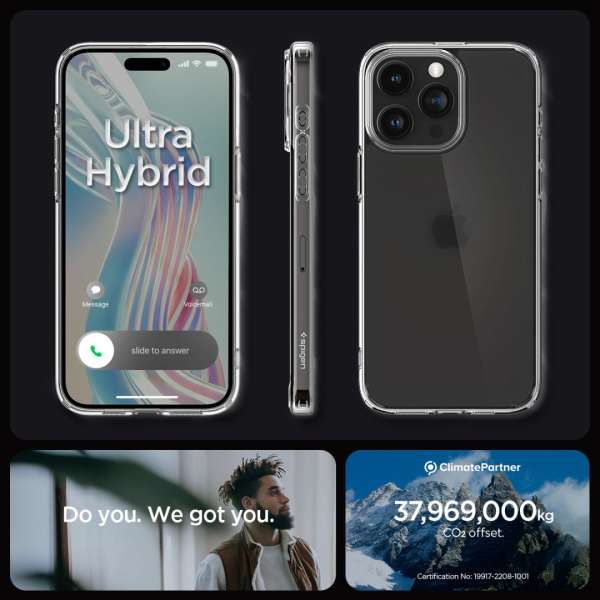 Spigen iPhone 15 Pro Case Ultra Hybrid Frost Clear