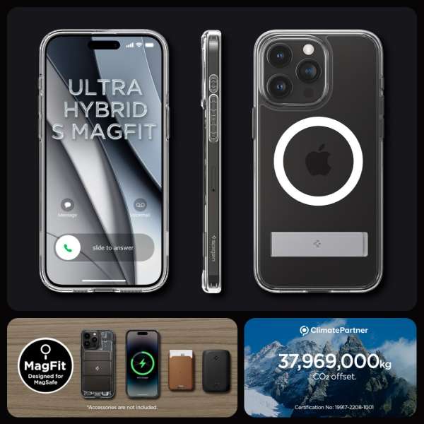 Spigen iPhone 15 Pro Case Ultra Hybrid S MagSafe (MagFit) Crystal Clear