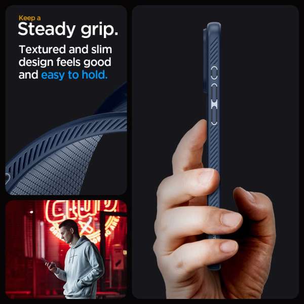 Spigen iPhone 15 Pro Max Case Liquid Air Navy Blue