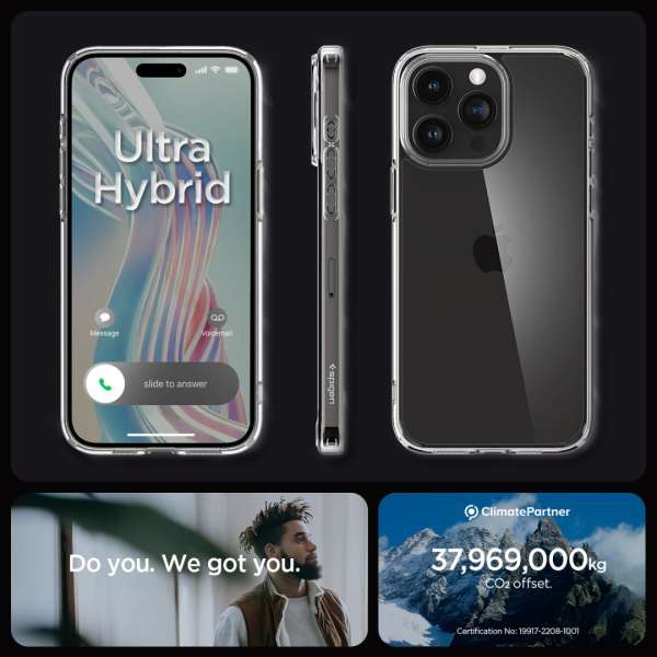 Spigen iPhone 15 Pro Max Case Ultra Hybrid Crystal Clear