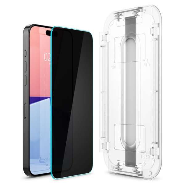 Spigen iPhone 15 Pro Screen Protector EZ FIT GLAS.tR Privacy Transparency (2 Pack)