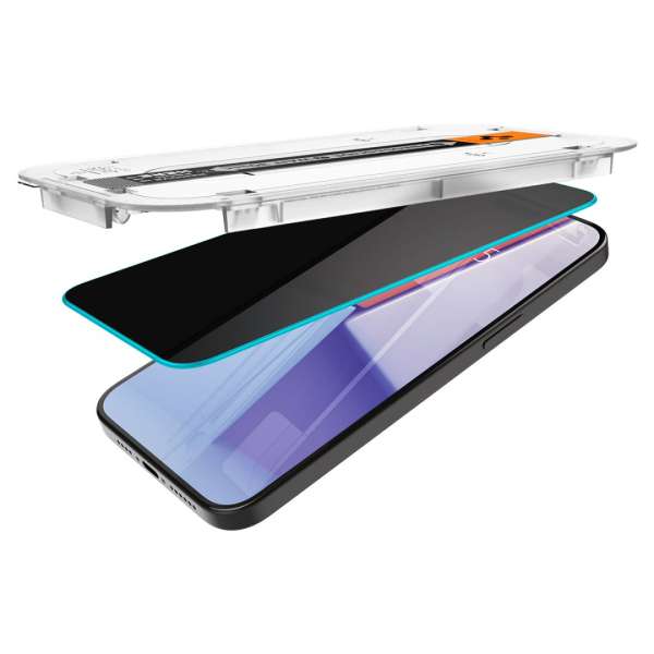 Spigen iPhone 15 Pro Screen Protector EZ FIT GLAS.tR Privacy Transparency (2 Pack)