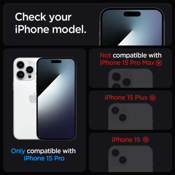 Spigen iPhone 15 Pro Screen Protector EZ FIT GLAS.tR Privacy Transparency (2 Pack)
